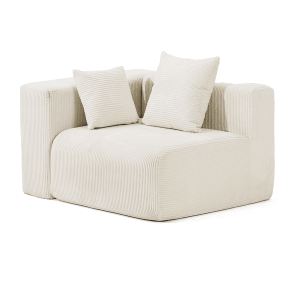 ROOMARK 117.2" L Shaped Sofa Modular, Corduroy Cloud Couches with Deep Seats &High-Back, Upholstered Couches for Living Room Bedroom with Chaise, No Assembly Required