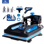 ROOMARK 8 in 1 Heat Press Machine, 12x15 Digital Heat Transfer 360° Rotation Multifunction Sublimation for T-Shirt Hat Mug Plate