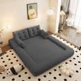 thumbnail image 1 of ROOMARK Human Dog Bed, Lazy Sofa Couch, 78.7" Multi-Functional Foldable Sofa Bed, 3-in-1 Teddy Fabric Foam-Filled Sleeper Sofa Bed for Living Room,Guest Bed,Playroom, 1 of 9