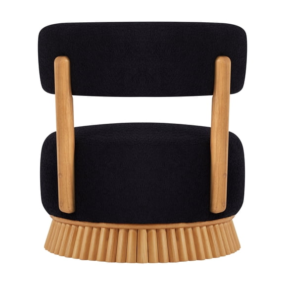 ROOMARK Modern Farmhouse Armless Chair, Wooden Base Featuring Thatched Roof Rod Design, Cozy Upholstered Chair for Living Room or Bedroom