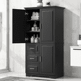 thumbnail image 1 of ROOMARK Tall and Wide Storage Cabinet with Doors for Bathroom/Office, Three Drawers, 1 of 8