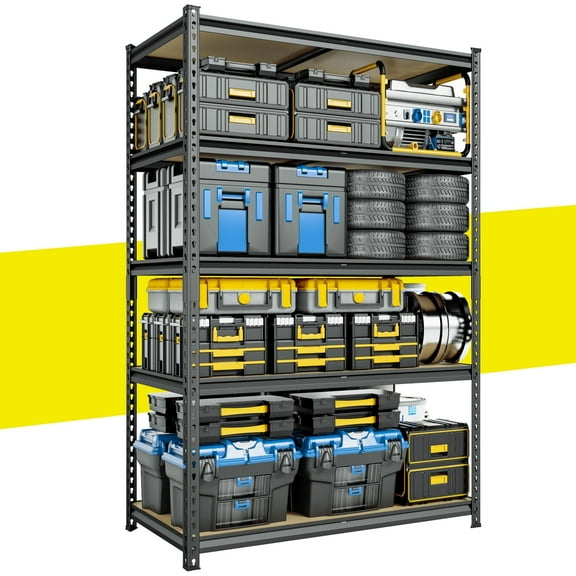 RoomFave Heavy Duty Garage Shelving Unit, 2000LBS Capacity, 5-Tier Adjustable Metal Storage Rack for Basement, Warehouse, Utility Room, 35.5"W x 16"D x 72"H