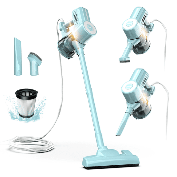 ROOMIE ROBIN Stick Corded Vacuum Cleaners, 450W, Bagless HEPA Filter, Lightweight 2 in 1 Handheld with Powerful Suction, Large Dust Capacity