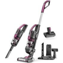 ROOMIE TEC Alpha Professional Upright Cordless Vacuum Cleaner, Lightweight and Bagless, with Handheld Dust Buster, LED Headlights, Motorized Pet Brush and Auto Charging Dock - 22Kpa, 300W, Space Gray
