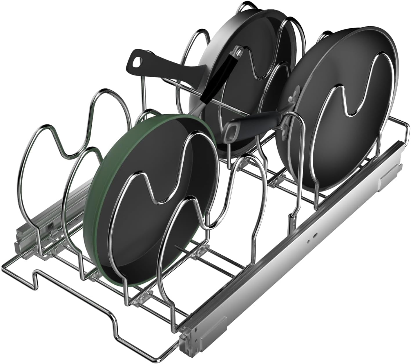 ROOMTEC Pull Out Pot and Pan Organizer under Cabinet,Slide Out Pan and ...