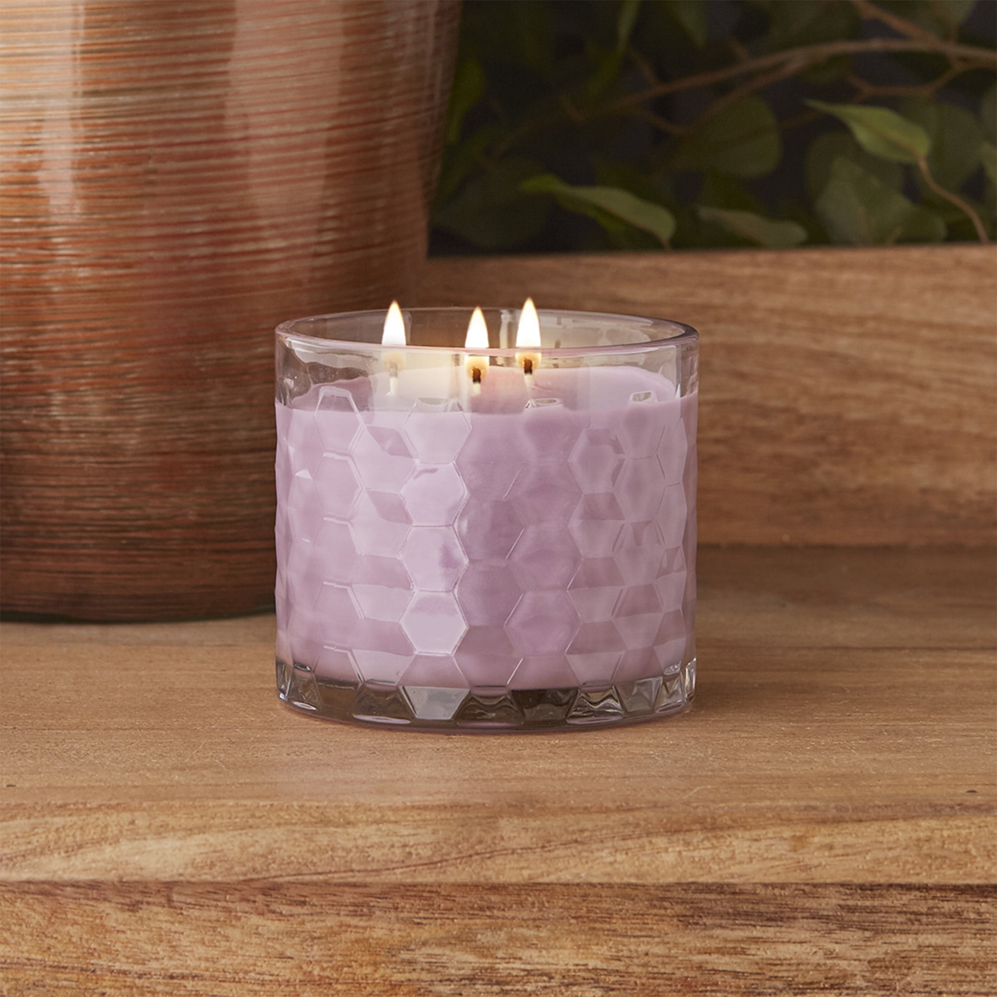 Lavender Vanilla Beeswax 3-Wick Honeycomb Jar Candle