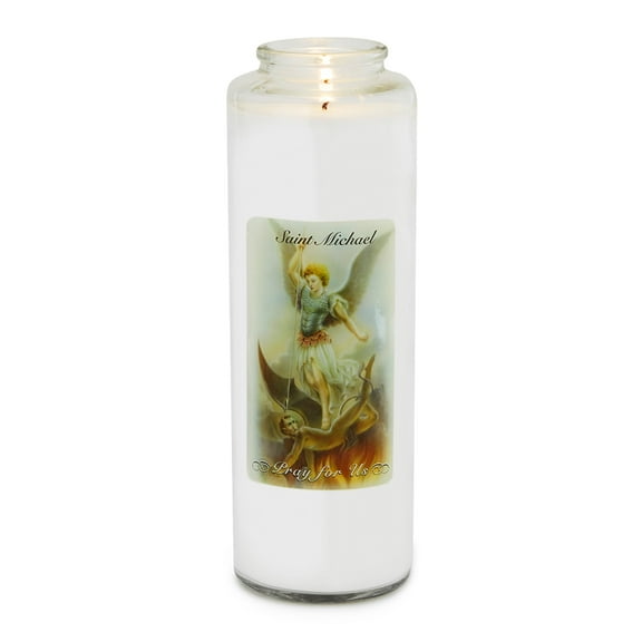 ROOT Candles 7-Day Clear Glass Devotional Prayer Candle, Saint Michael
