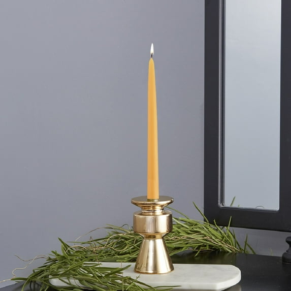 ROOT Candles Hand-Dipped 9-Inch Taper Dinner Candles, 12-Count, Butterscotch