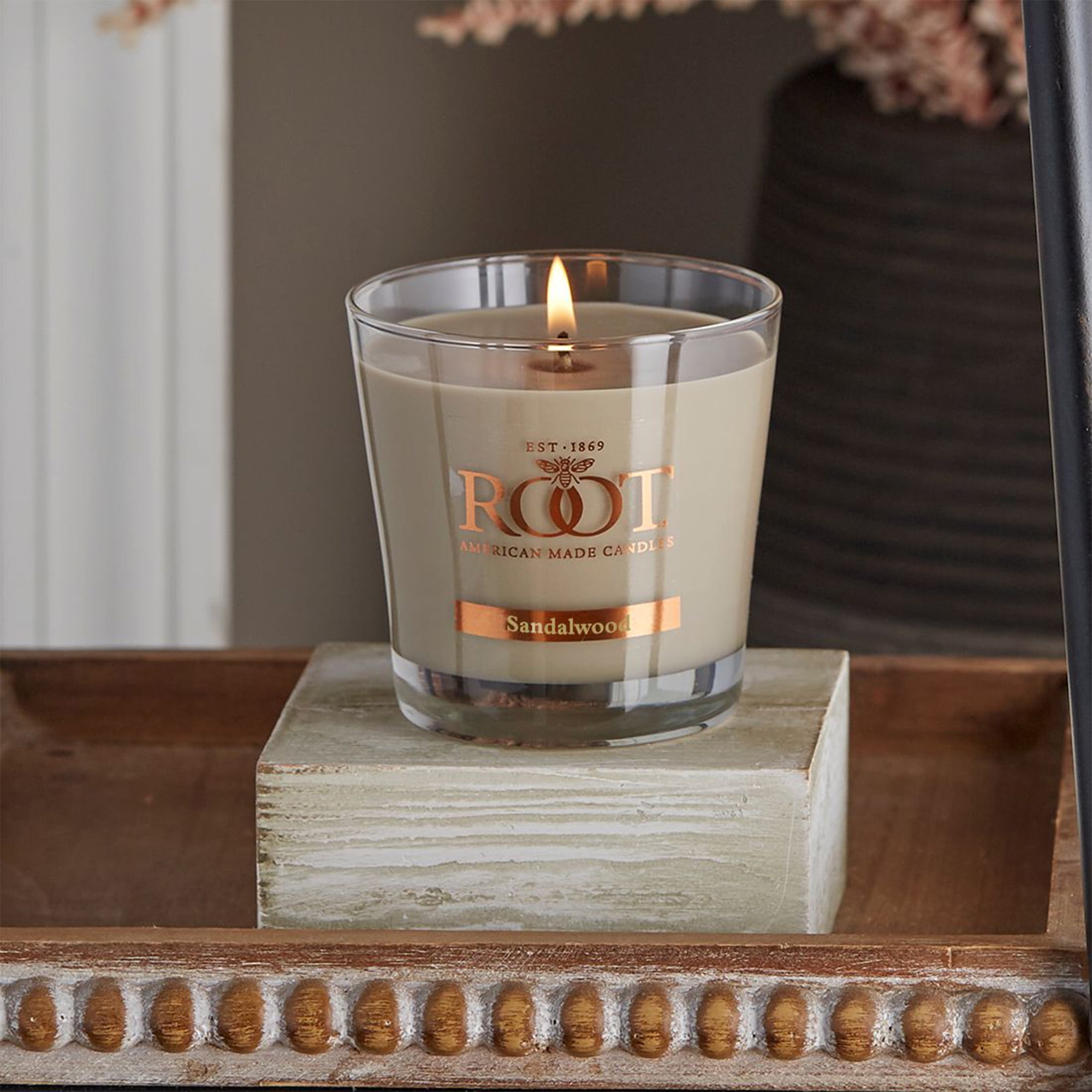 Sandalwood Scented Small Beeswax Jar Candle