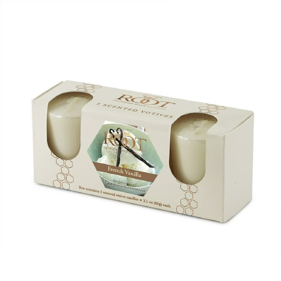 ROOT Candles Scented 20 Hr. Votive, French Vanilla, box of 3 ea