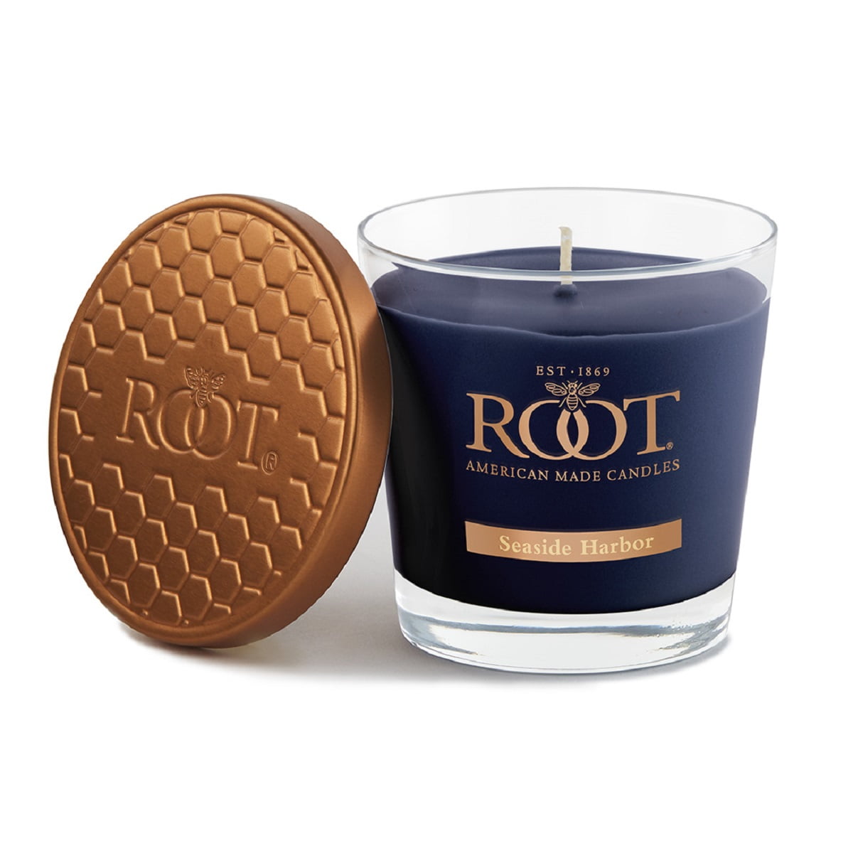 Seaside Harbor Blue Beeswax Soy Scented Jar Candle
