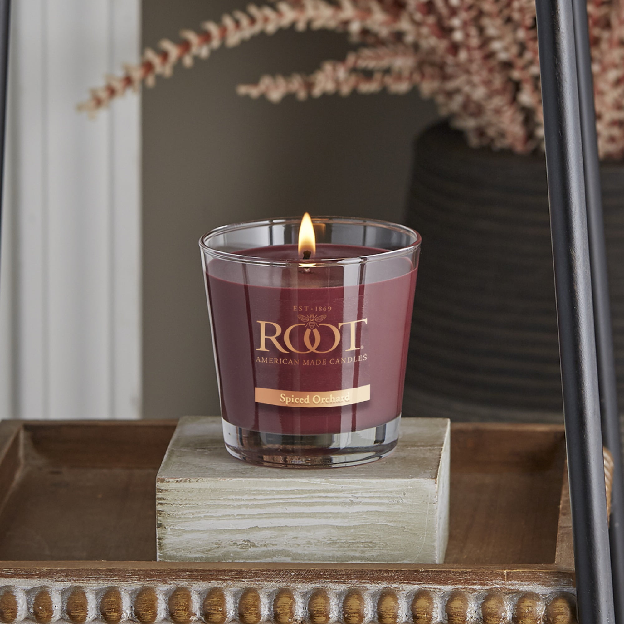 Spiced Orchard Garnet Beeswax Soy Scented Jar Candle