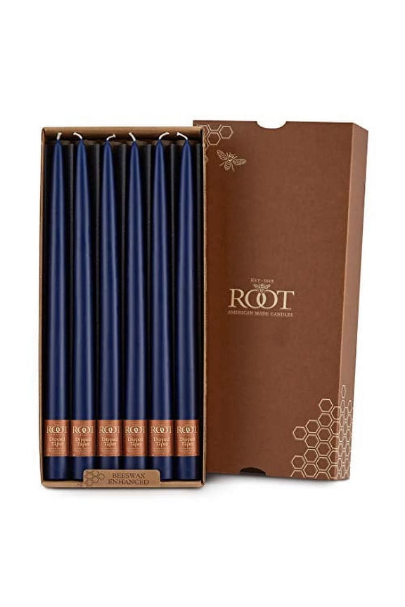 Candles Unscented Dipped Taper Candles, 12-inch Tall, Box of 12, Color: Abyss