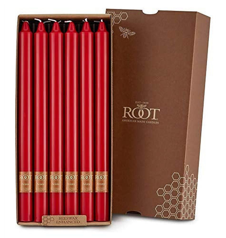 ROOT Candles Unscented Smooth Arista™ Taper Candles, 12Inch Tall, Box