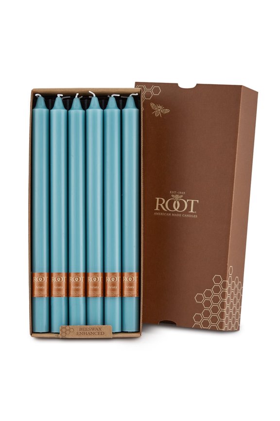 Candles Unscented Smooth Arista Taper Candles, 12-Inch Tall, Box of 12, Color: Sky