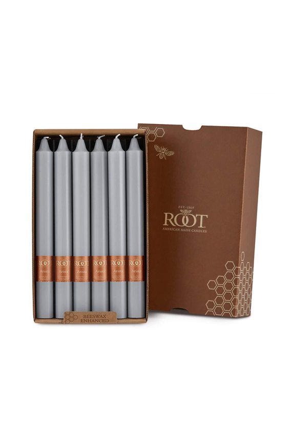 Candles Unscented Smooth Arista Taper Candles, 9-Inch Tall, Box of 12, Color: Platinum