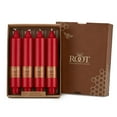 thumbnail image 1 of ROOT Candles Unscented Smooth Collenette Taper Candles, 7-Inch Tall, Box of 4, Color: Red, 1 of 2