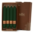 thumbnail image 1 of ROOT Candles Unscented Smooth Collenette Taper Candles, 9-Inch Tall, Box of 4, Color: Dark Green, 1 of 2