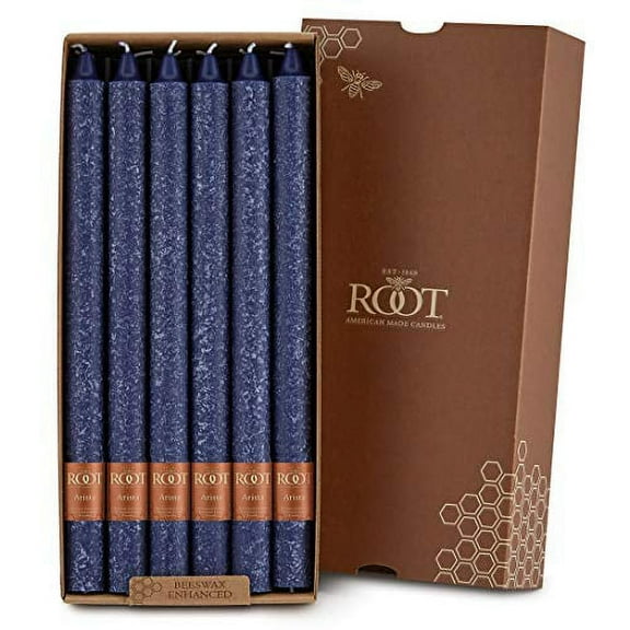 ROOT Candles Unscented Timberline Arista Taper Candles, 12-Inch Tall, Box of 12, Color: Abyss