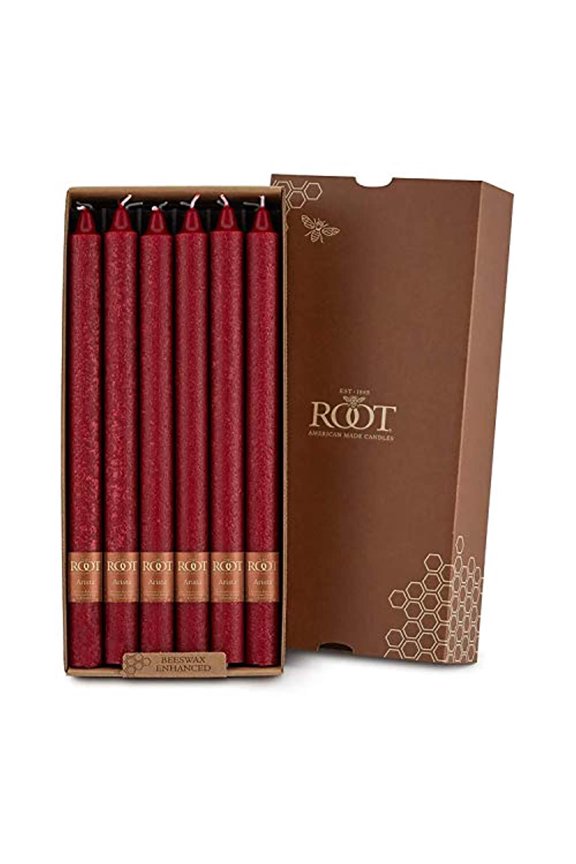 Candles Unscented Timberline Arista Taper Candles, 12-Inch Tall, Box of 12, Color: Garnet