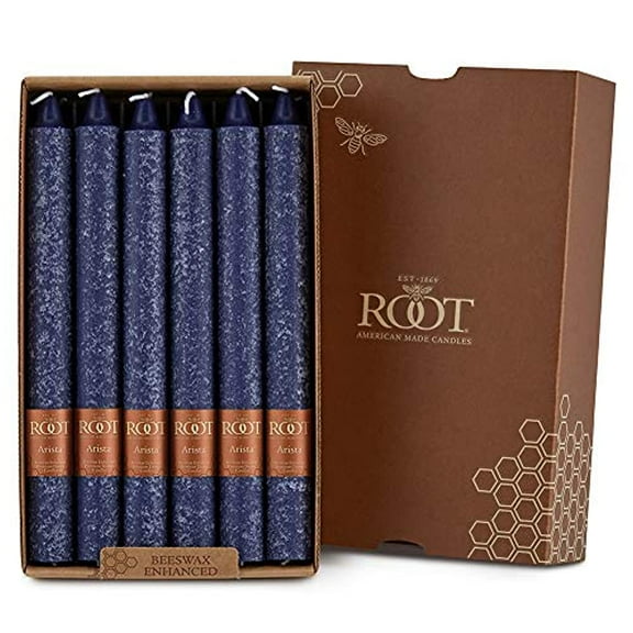 ROOT Candles Unscented Timberline™ Arista Taper Candles, 9-Inch Tall, Box of 12, Color: Abyss