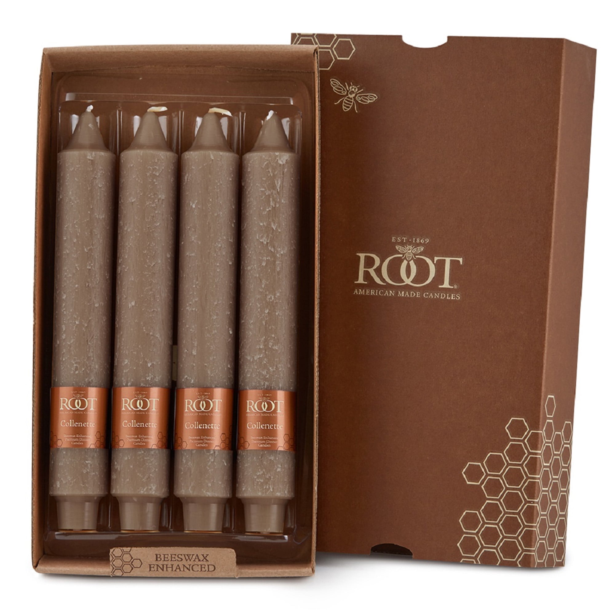 Spring Beeswax Hand-Finished Taper Candle Set, 12 Pieces