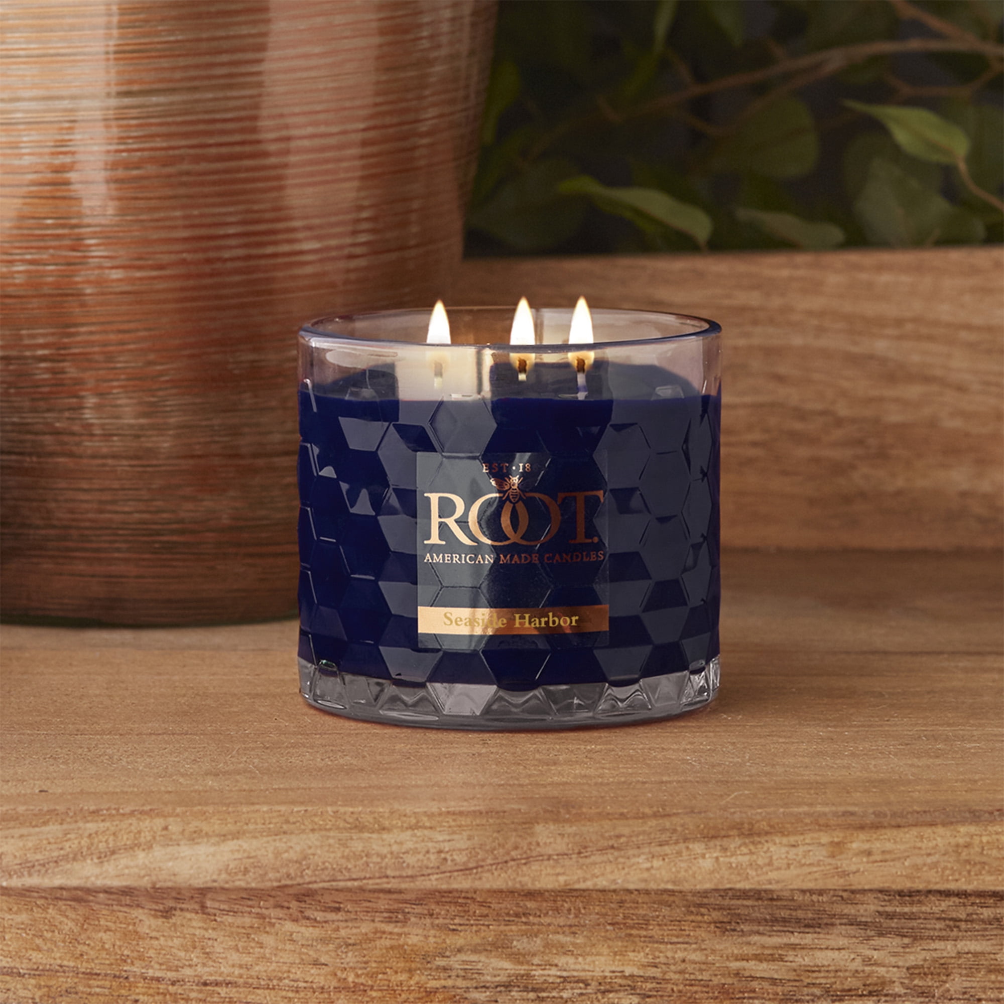 Seaside Harbor Blue Beeswax Soy Scented Jar Candle