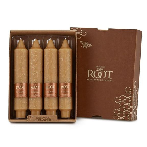 ROOT  Unscented 7 In. Timberline Collenette Taper Candles box of 4 7 X 1-1/4 - Beeswax