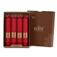 thumbnail image 1 of ROOT Unscented Grecian Collenettes Taper Candles, 7-Inch Tall, Box of 4, Red, 1 of 2