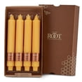 thumbnail image 1 of ROOT Unscented Grecian Collenettes Taper Candles, 9-Inch Tall, Box of 4, Butterscotch, 1 of 2