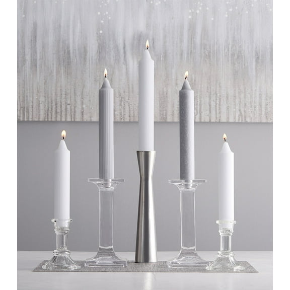 ROOT Unscented Grecian Collenettes Taper Candles, 9-Inch Tall, Box of 4, White