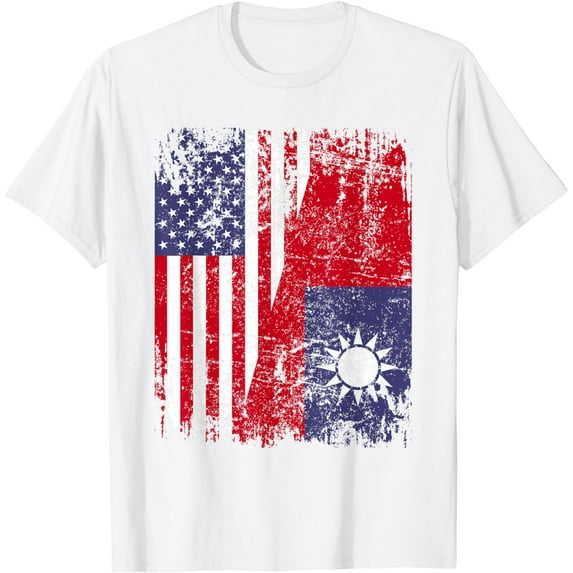 ROOTS | Half American Flag | USA TAIWAN FLAG T-Shirt