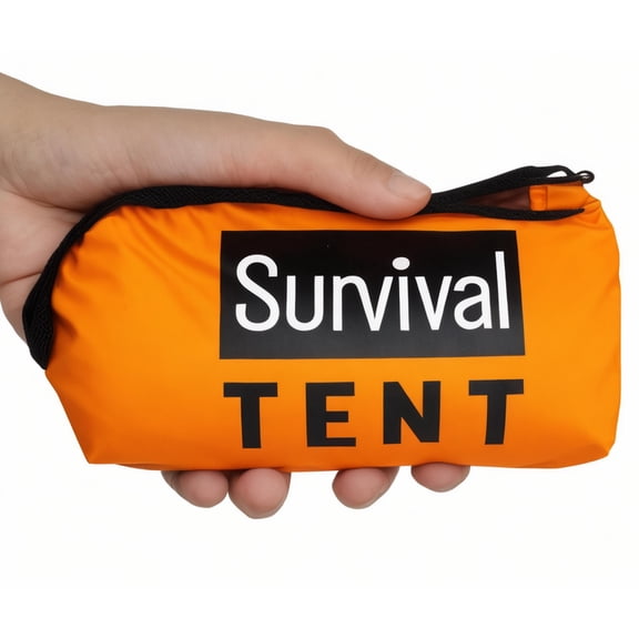 ROOUTEN 2-Person Emergency Survival Tent - All-Weather Shelter with Survival Whistle, Orange