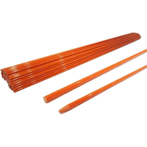 The ROP Shop (Pack of 10) (1/4 Inch) Orange 48 Non Reflective Driveway Markers, Snow Stakes Poles for Snow Plowing Driveways, Walkways, Sidewalks, Parking Lots