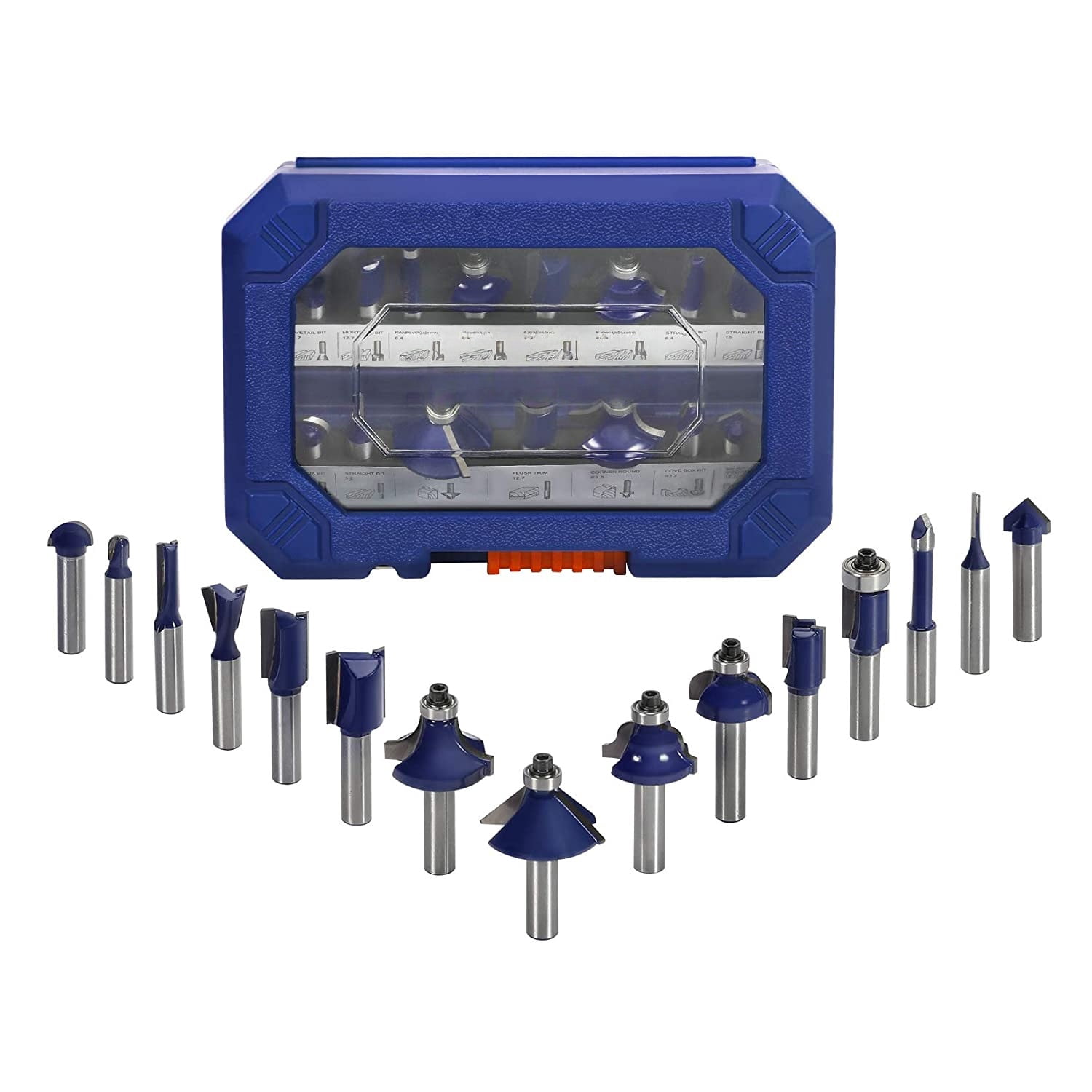 ROP Tungsten Carbide Router Bit 15-Piece Set – 1/4" Inch Shank Drill Bits Kit