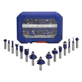 ROP Tungsten Carbide Router Bit 15-Piece Set 1/4" Inch Shank Drill Bits Kit