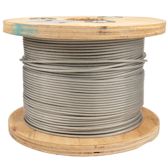 ROPE & CORD Galvanized Steel Cable – 328 ft Wire Rope for Rigging, Towing, and Lifting – 7 X 7 Coated (3/32 Inch)