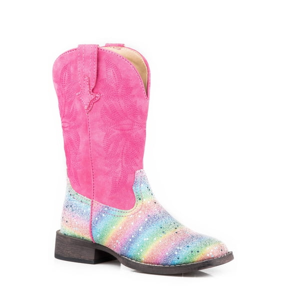 ROPER Little Kids Glitter Rainbow Boots 13 Pink