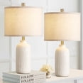 thumbnail image 1 of RORIA White Table Lamps Set of 2, 21" Modern Ceramic Bedside Lamps, Suitable for the Living Room, Bedroom Nightstands, and Office (Bulbs Included), 1 of 8