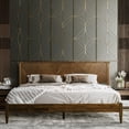 thumbnail image 1 of RORNS Panthera Solid Wood Platform Bedframe With Headboard - King - Walnut, 1 of 8