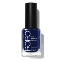 RORO AHA Infused Nail Polish - Dark Cobalt (Why So Blue?), Chip-Resistant 21+ Free Vegan Nail Lacquer, .40fl oz