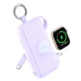 thumbnail image 1 of RORRY Flow 10000mAh Portable Charger with Built-in USB-C Cable & Foldable Wall Plug, 40W Fast Charging Power Bank Compatible for iPhone 17/16/15, Apple Watch, iPad, MacBook, Android, Purple, 1 of 9