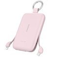 thumbnail image 1 of RORRY CharmGo Portable Charger, 10000mAh PD 30W Power Bank with Built-in Cables, Fast Charging Battery Pack, Travel Essential Phone Power Bank for iPhone, Android, iPad, Galaxy and More,Pink, 1 of 10