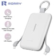 thumbnail image 1 of RORRY Portable Charger, 10000mAh PD 30W Power Bank with Built-in Cables, Fast Charging Battery Pack, Travel Essential Phone Power Bank for iPhone, Android, iPad, Galaxy and More,White, 1 of 10