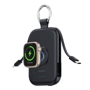 RORRY Portable Charger, 5000mAh Power Bank - Apple Watch Charger with Built-in Cables,Travel-Ready Portable Charger for iPhone 17/ 16/15/14 ,Android ,Apple Watch Ultra2/11/10/9/8, Black