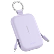 RORRY 5000mAh Portable Charger Power Bank with Built-in Cables, Mini Keychain Charger Battery Pack for iPhone, Android, Samsung, and More – Compact Travel Power