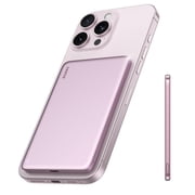 RORRY Magnetic Power Bank, 5000mAh Ultra Slim Wireless Portable Charger, 18W Fast Charging for iPhone Samsung, Pink
