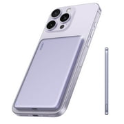 RORRY Magnetic Power Bank, 5000mAh Ultra Slim Wireless Portable Charger, 18W Fast Charging for iPhone Samsung, Purple