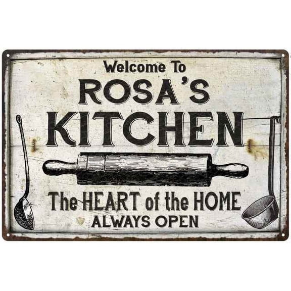 ROSA'S Kitchen Farmhouse Sign Gift 8x12 Metal 208120033115