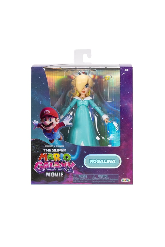 The Super Mario Galaxy Movie - 5 inch Action Figure Series  Rosalina Figure with Wand and Stand Accessories
